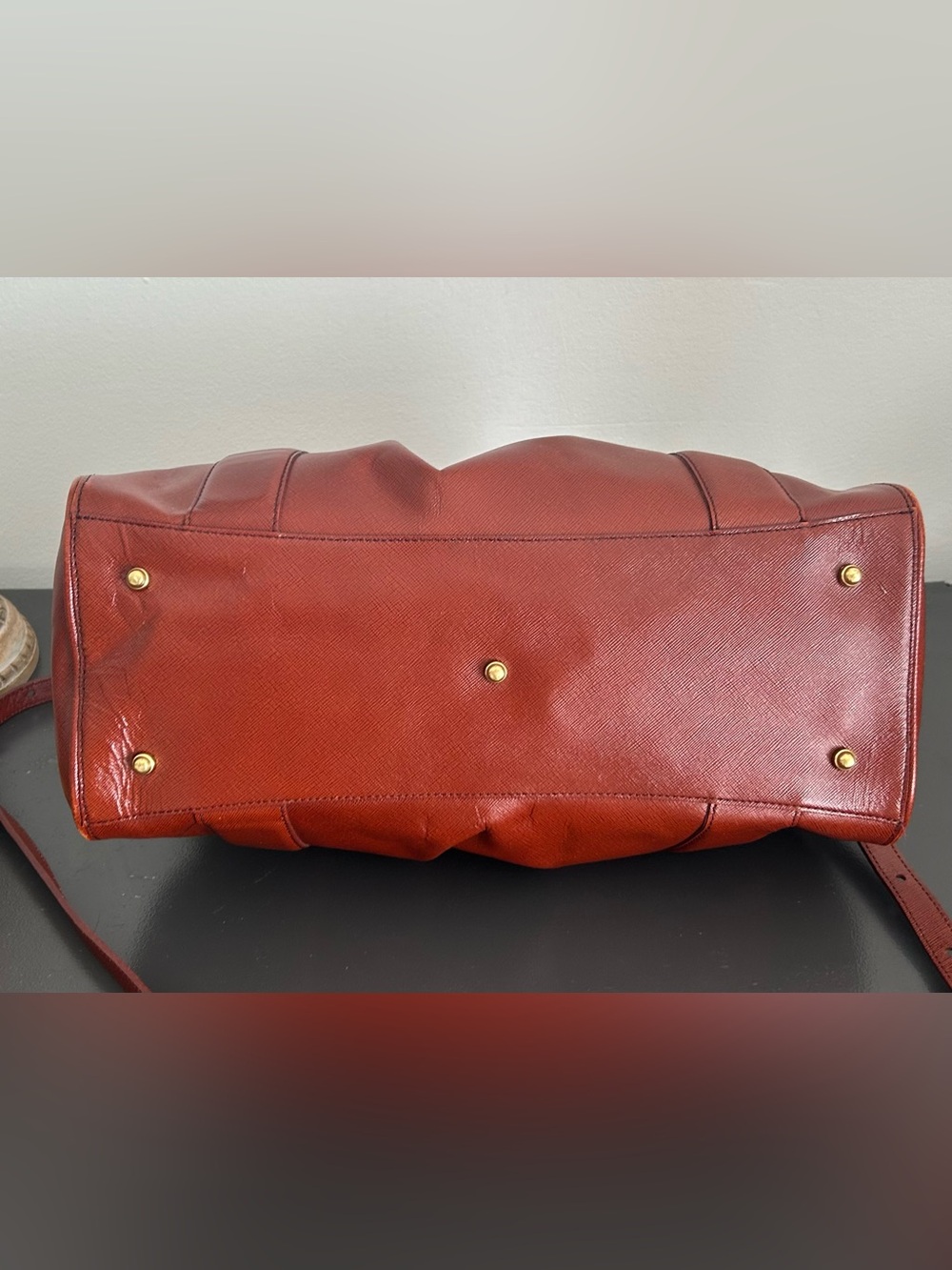 Brahmin Cognac Leather Satchel Top Handle Crossbody Shoulder Bag Tassel Purse - Picture 11 of 12